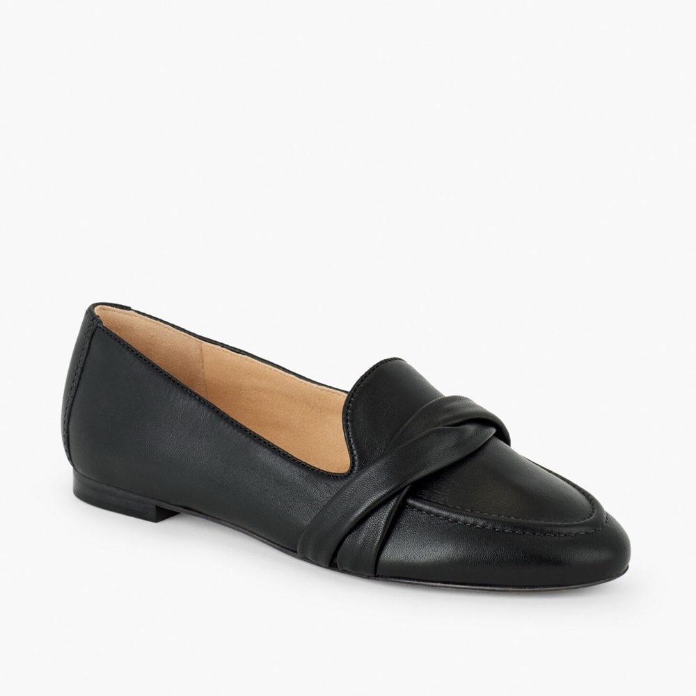Talbots Black Leather Ryan Twist Napa Loafers Flats NIB sz 8